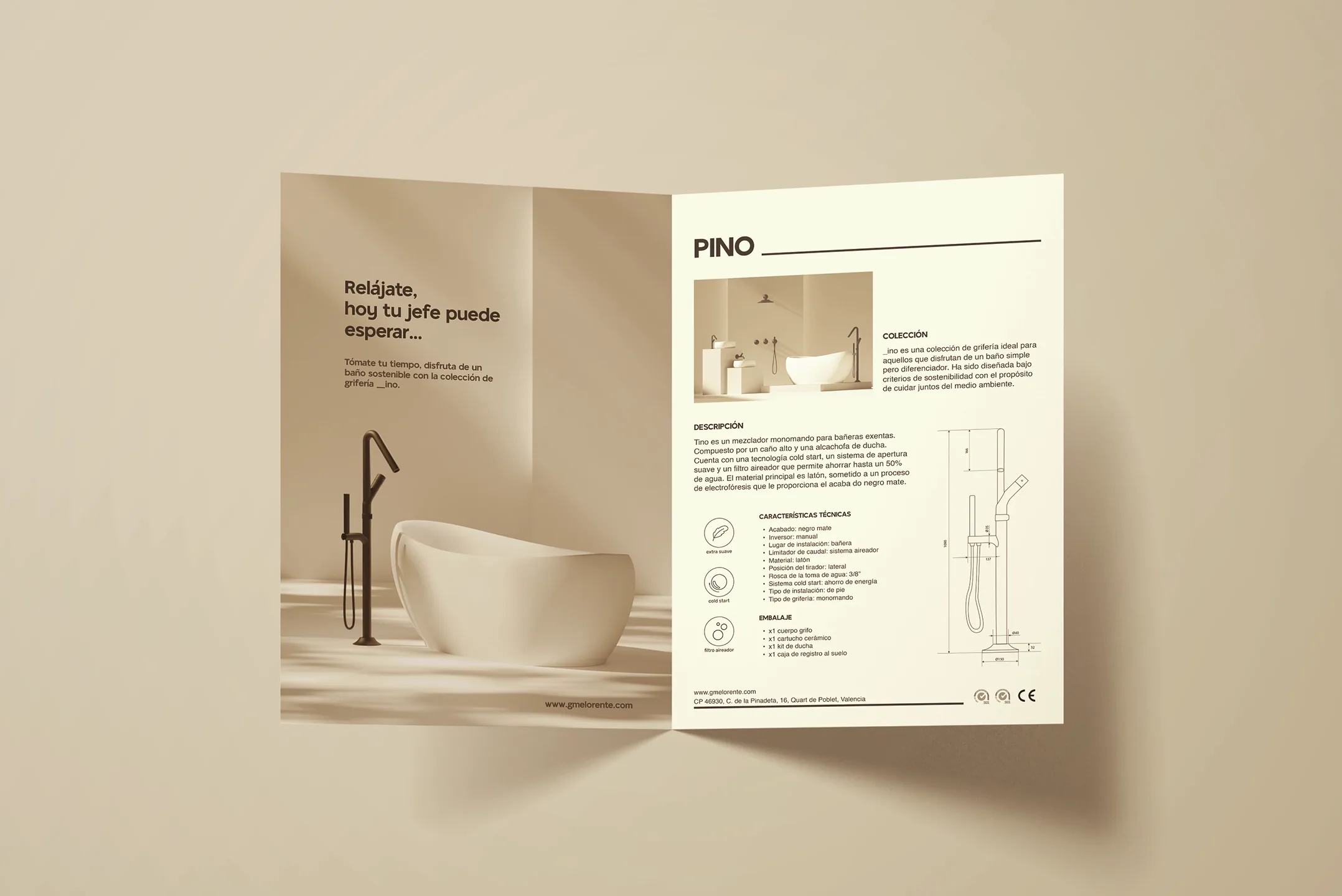 Diseño 3D de la colección de grifería minimalista Ino por Adegar