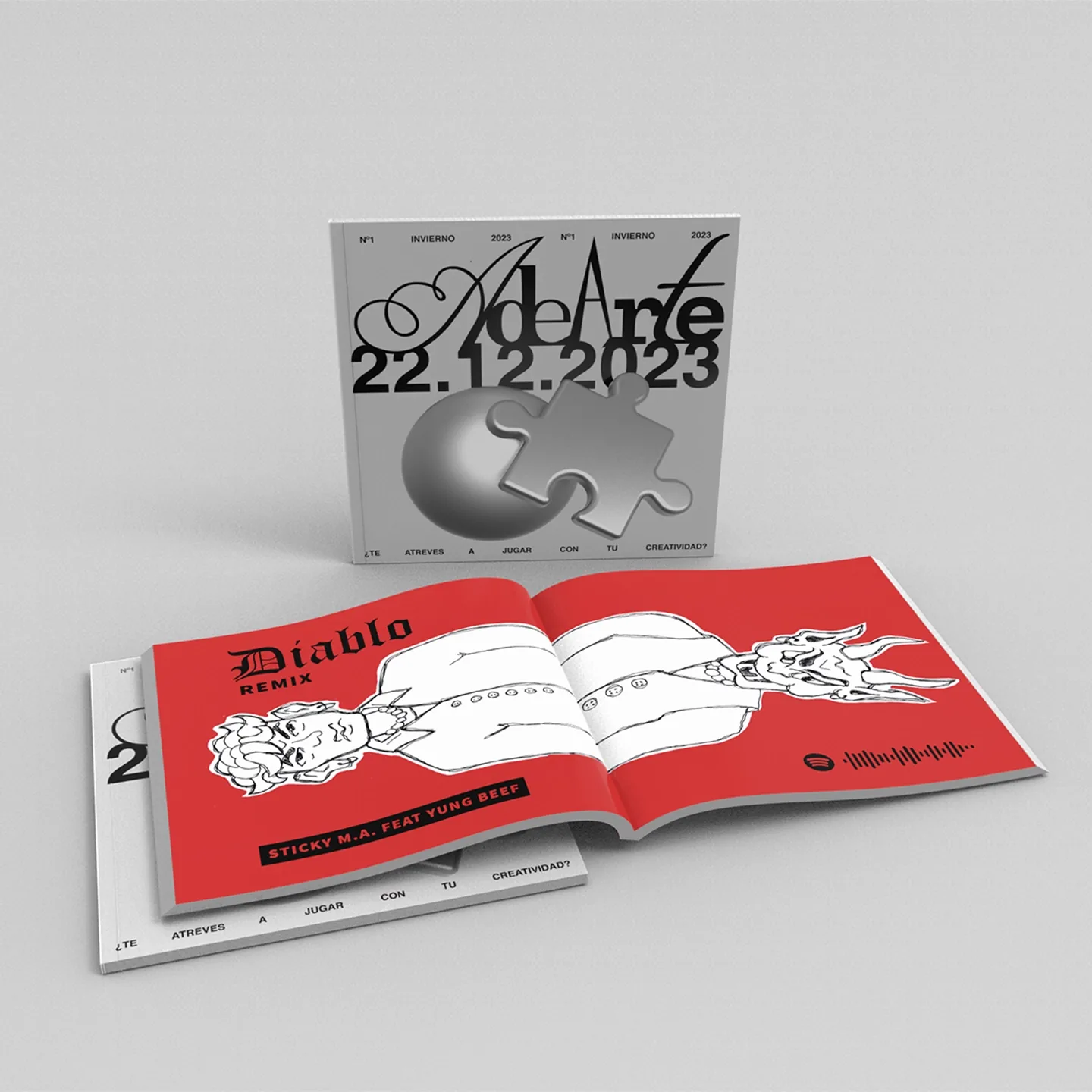 Diseño editorial de la portada de la revista experimental Adearte por Adegar