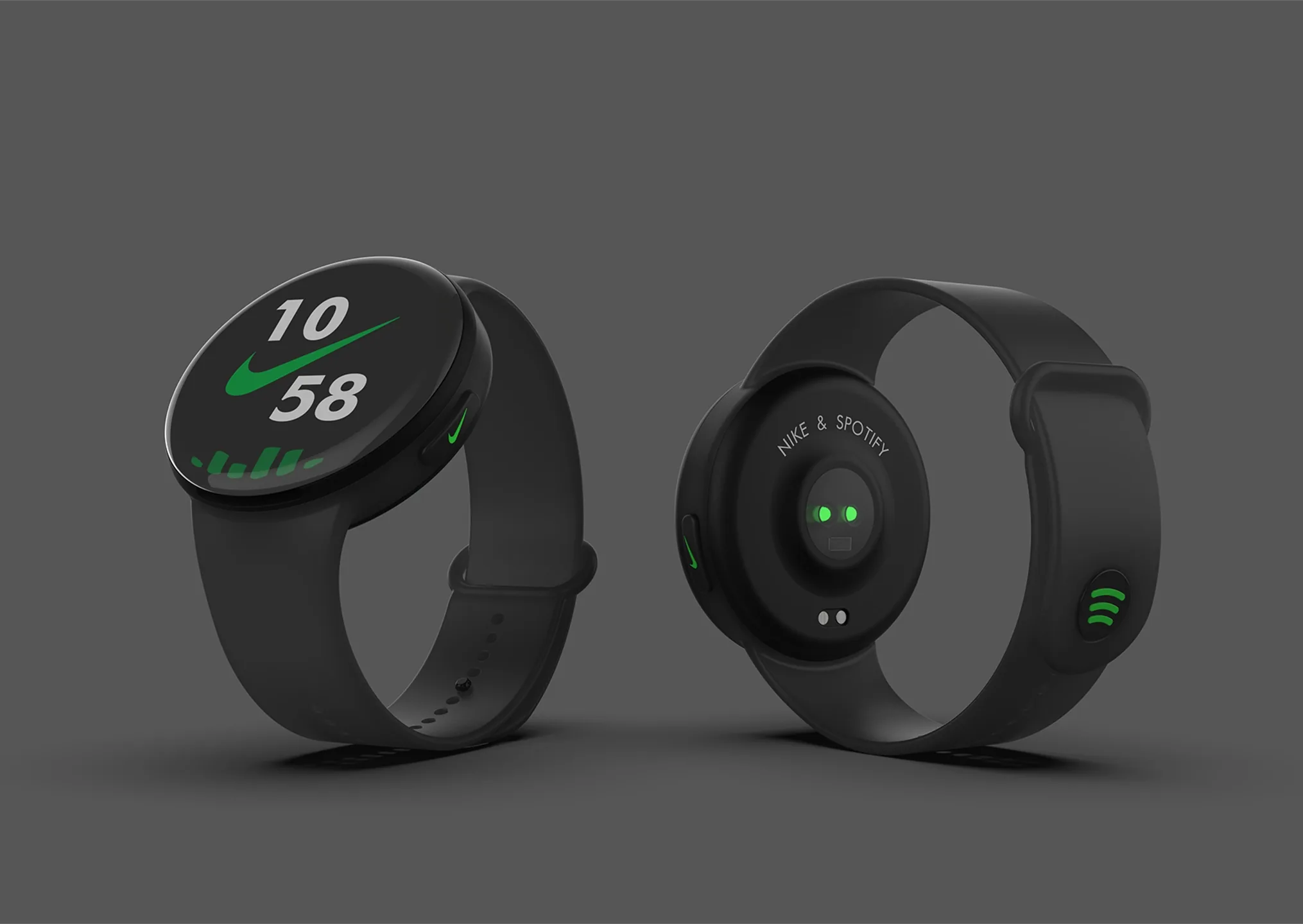 Tempo Smartwatch - Prototipo conceptual UX-UI de Nike y Spotify por Adegar