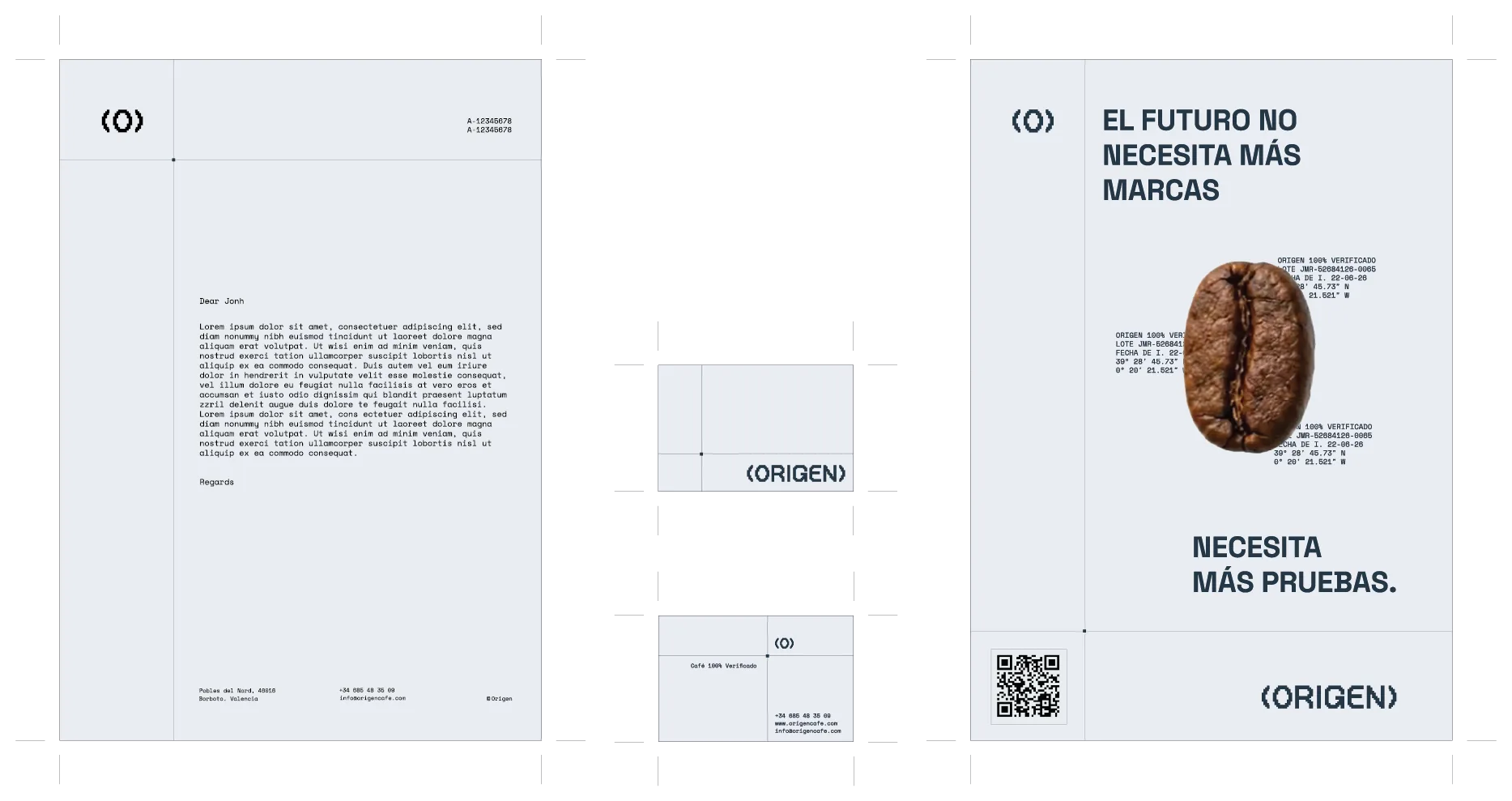Diseño de papelería corporativa y tarjetas de visita para Origen por Adegar